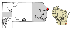 Location of Wind Point in Racine County, Wisconsin.