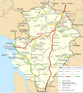 Carte des lignes SNCF de Poitou-Charentes