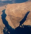 صورة التقطت بالقمر الصناعي لجزيرتي تيران وصنافير وشبه جزيرة سيناء