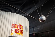 An accurate Sputnik mock up displayed at the National Space Centre