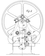 Patent drawing of the Atkinson "Differential Engine", 1882