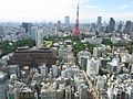 西側の増上寺、東京タワー方面（2010年9月7日）[注 1]