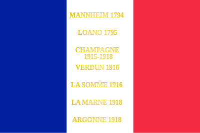 Drapeau du 170e régiment d'infanterie de ligne de l'armée française, avec ses batailles