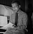 Image 2 Billy Strayhorn Photograph credit: William P. Gottlieb; restored by Adam Cuerden Billy Strayhorn (November 29, 1915 – May 31, 1967) was an American jazz composer, pianist, lyricist, and arranger, best remembered for his long-time collaboration with bandleader and composer Duke Ellington that lasted nearly three decades. Though classical music was Strayhorn's first love, his ambition to become a classical composer went unrealized because of the harsh reality of a black man trying to make his way in the world of classical music, which at that time was almost completely white. He was introduced to the music of pianists like Art Tatum and Teddy Wilson at age 19, and the artistic influence of these musicians guided him into the realm of jazz, where he remained for the rest of his life. This photograph of Strayhorn was taken by William P. Gottlieb in the 1940s. More selected pictures