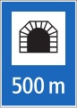 4.07a Tunnel ahead with distance to tunnel entrance