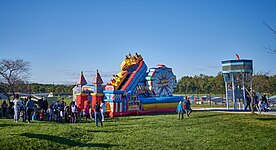 Inflatable at the College Park day with the airport in the background