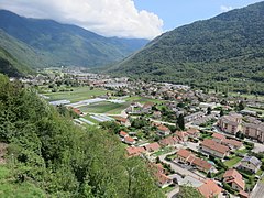 Vue sur la vallée de la Tarentaise depuis l'ancien château.