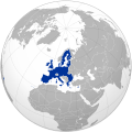 EU 27 on a globe (historical map)