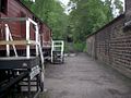 Two brake vans on display at Sheep Pasture bottom. Beyond the bridge in the distance the incline leads up the hill towards Black Rocks and Middleton.