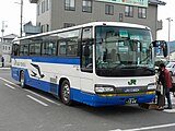 当駅から発着していた相馬駅行の代行バス（2011年10月）