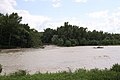 Leitha-Ursprung (Vereinigung der Pitten mit der Schwarza) im Gemeindegebiet von Lanzenkirchen bei Hochwasser