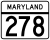 Maryland Route 278 marker