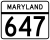 Maryland Route 647 marker