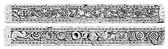 Mora doorjamb with grapevine design, probably belonging to a Vrishni Temple at Mora, near Mathura, circa 15 CE. State Museum Lucknow, SML J.526.[59]