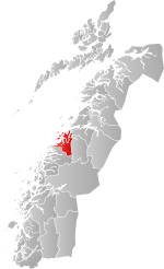 Mapa do condado de Møre og Romsdal com Gildeskål em destaque.