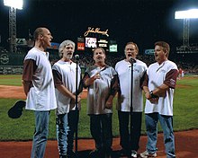 Orleans singing the national anthem at Fenway Park in Boston in July 2006.