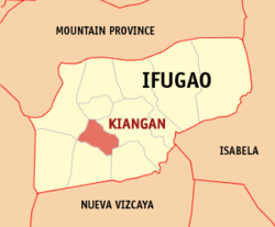 Map of Ifugao with Kiangan highlighted