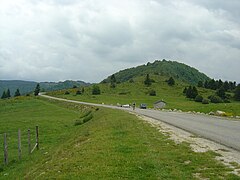 The Pierrefite cabin to the right, 4 kilometres (2.5 mi) from the finish