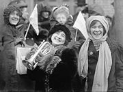Women suffragists demonstrating for the right to vote in 1913