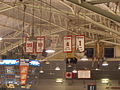 Retired numbers in the rafters.