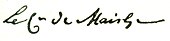 signature de Xavier de Maistre