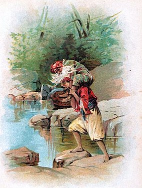لوحة تصوّر السندباد وهو يحمل رجلًا عجوزًا، بريشة فرانسيس بروندج