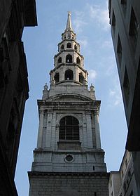 St Bride's Church spire, London