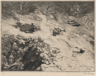 Etching of front lines in the First World War (1917)(Metropolitan Museum of Art)