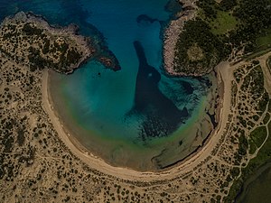 Air view of Voidokilia Beach in Messinia Φωτο: Stelios tsikas