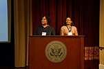 Alice Backer (right) of Afrocrowd at WikiConference USA 2015
