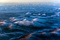 Paisaje de la cordillera de Verkhoyansk con montañas suaves y cuencas intermontañeras