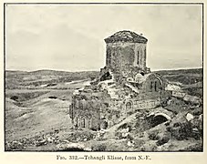 One of the photographs Gertrude Bell took of Çanlı Kilise in 1907, before the dome collapsed