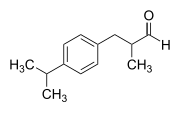 Strukturformel von 3-(p-Cumenyl)-2-methylpropionaldehyd