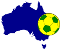 Australia outline with football