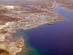 Aerial view of Cambridge Bay looking north, 1999