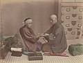 Image 27A doctor checks a patient's pulse in Meiji-era Japan. (from History of medicine)