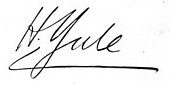 signature de Henry Yule