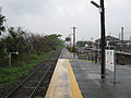 View of platform 2. A fence has been set up on one side of this former island platform converted to a side platform.