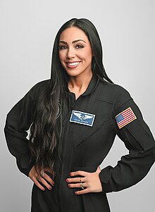 Kellie Gerardi in a space suit