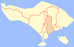 Reggenza di Gianyar – Mappa