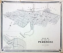 Photograph of 1880 map of the Town of Pembroke.