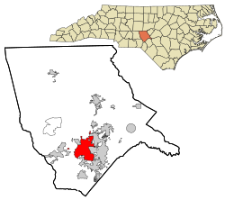 Location in Moore County and the state of North Carolina.