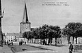 Plouay ː l'église paroissiale vers 1920 , avant la reconstruction du clocher (carte postale).