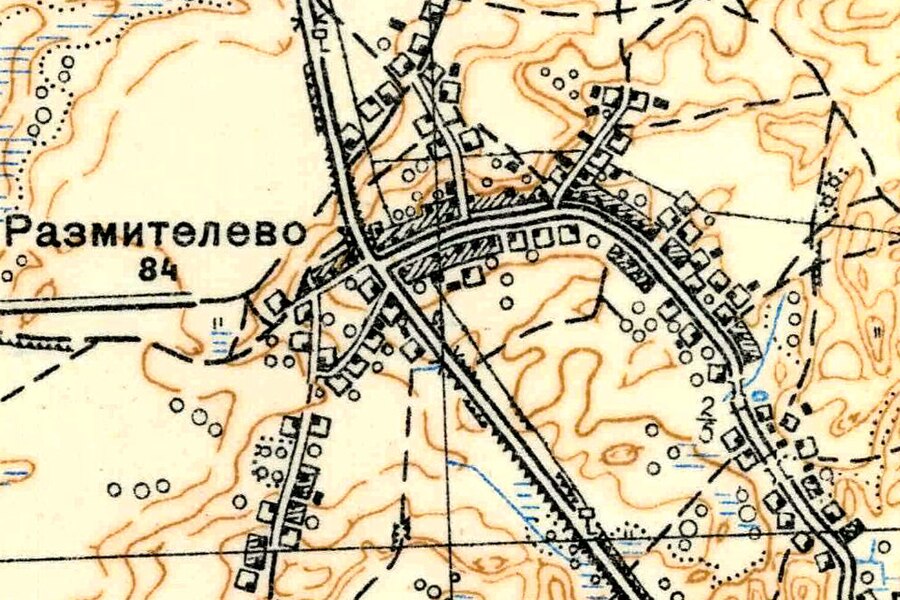 План деревни Разметелево. 1939 год