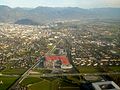 Salzburg seen on takeoff from Salzburg Airport