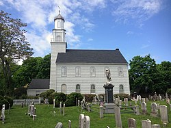 The Setauket Presbyterian Church and Burial Ground, with the graveyard dating to the 1660s and the structure to 1812