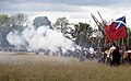 The Scottish Red Ensign at a historical reenactment of the Battle for Grolle.