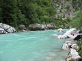 The Soča River begins in the mountains of Slovenia.