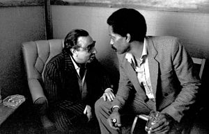 Montoliu (left), with Bobby Hutcherson at Kuumbwa Jazz Center, Santa Cruz, California, 14 May 1984