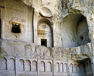 A rock-cut church in Cappadocia